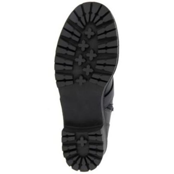 REACTION KENNETH COLE Womens Black Pull Tab Tate Round Toe Block Heel Moto 10 M - Picture 4 of 4